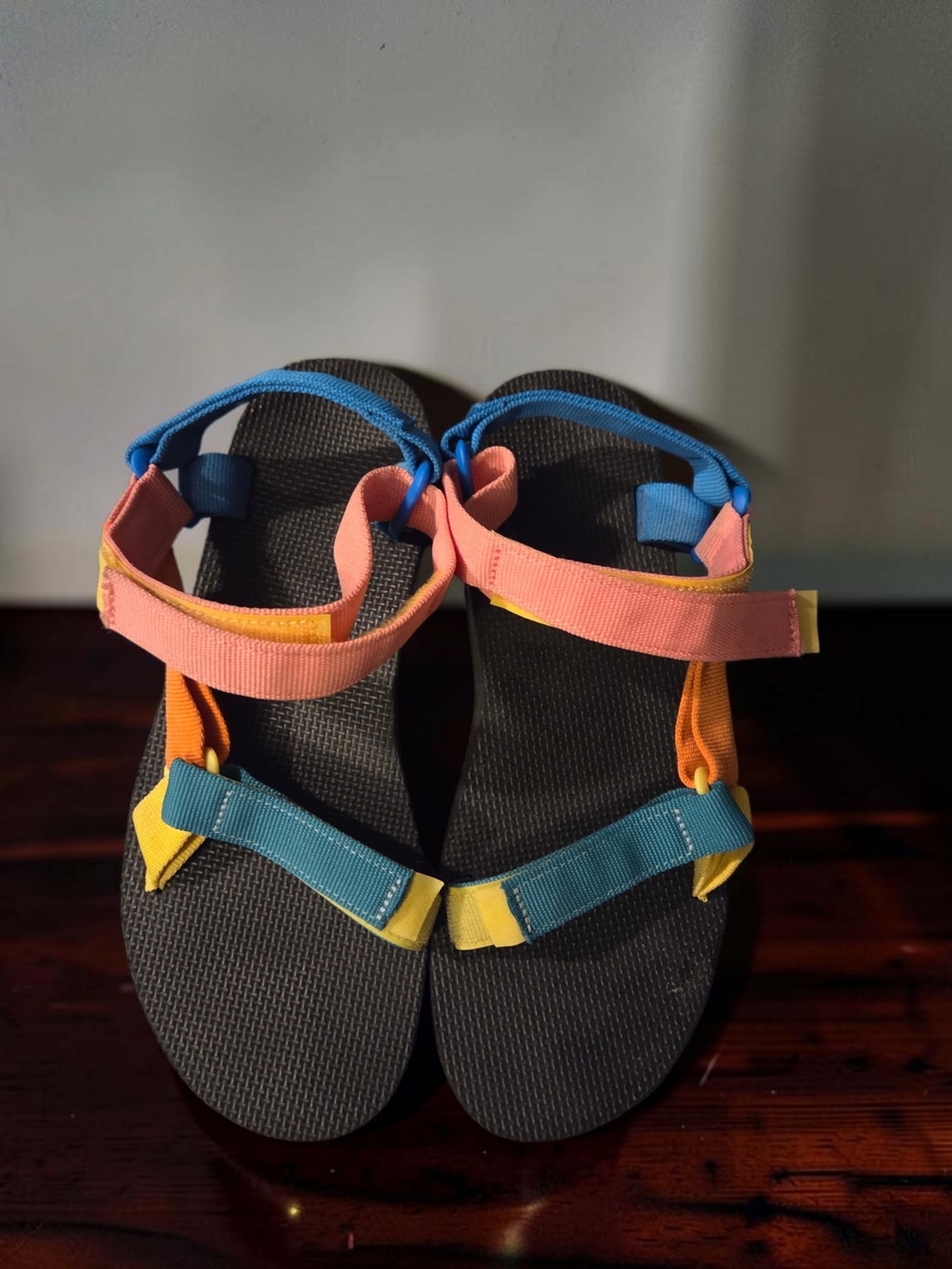 Women's Teva Multicolor Strappy Sandals - Pink, Blue & Yellow